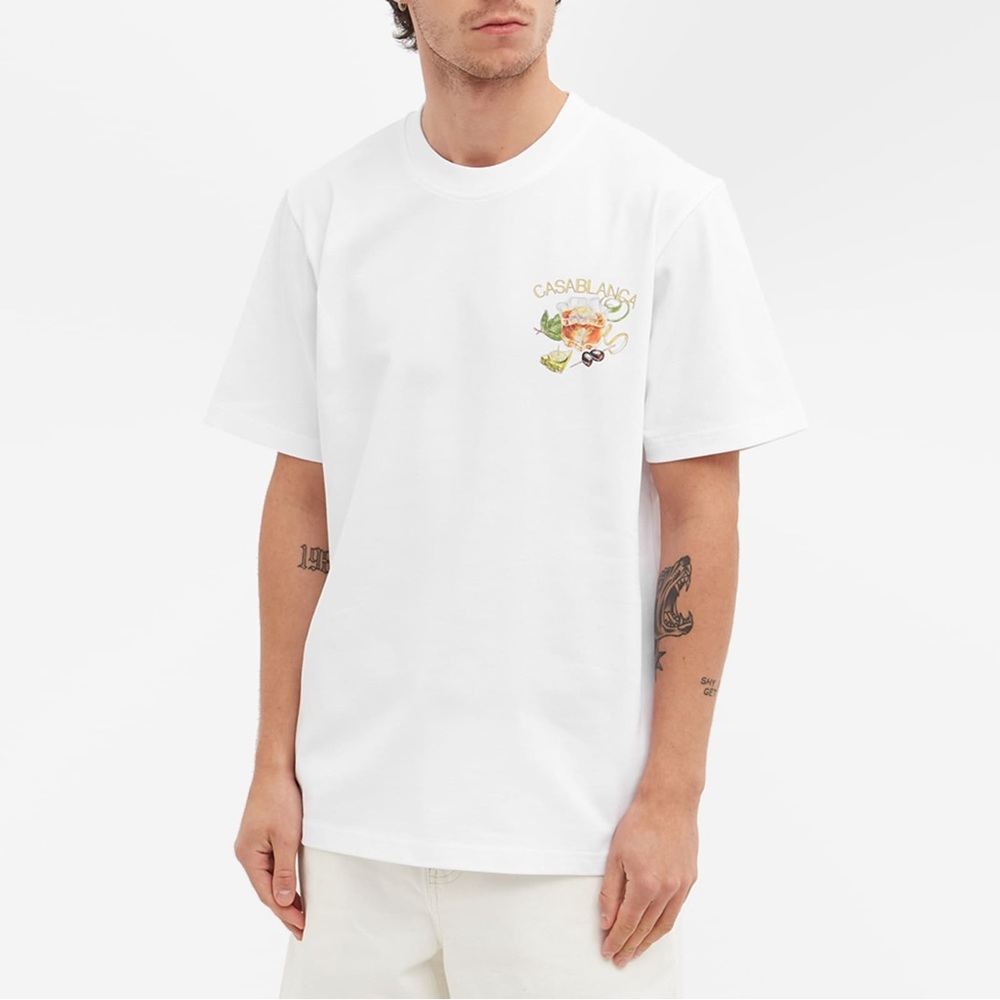 CASABLANCAWHITE ORGANIC COTTON T-SHIRT